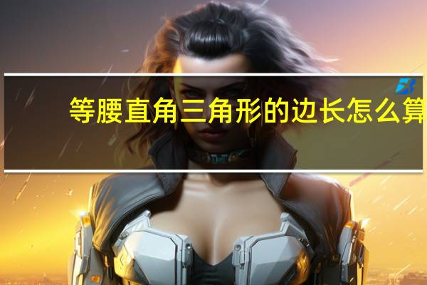 等腰直角三角形的边长怎么算