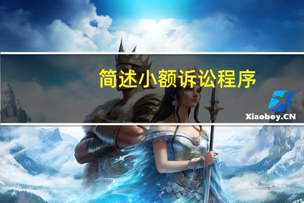 简述小额诉讼程序