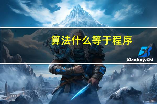 算法什么等于程序