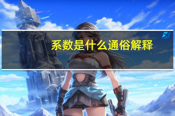 系数是什么通俗解释