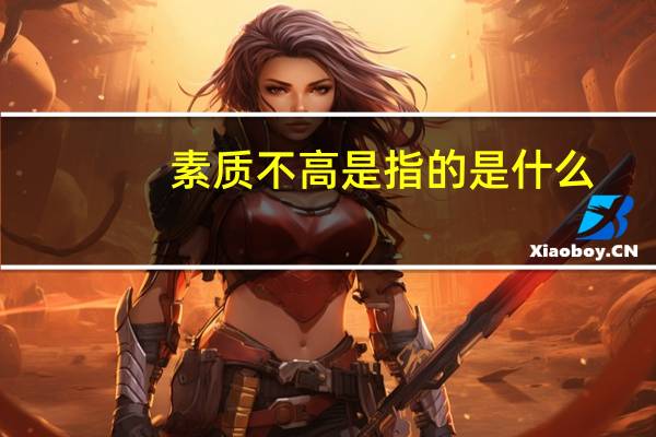 素质不高是指的是什么