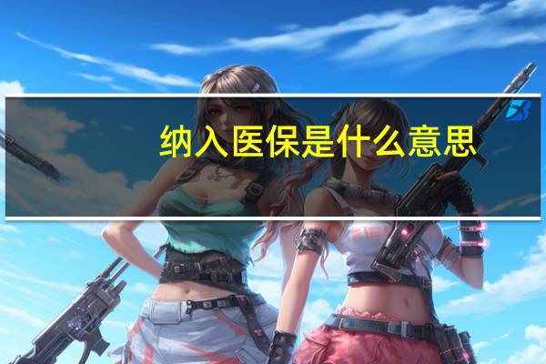 纳入医保是什么意思