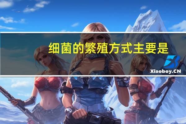 细菌的繁殖方式主要是