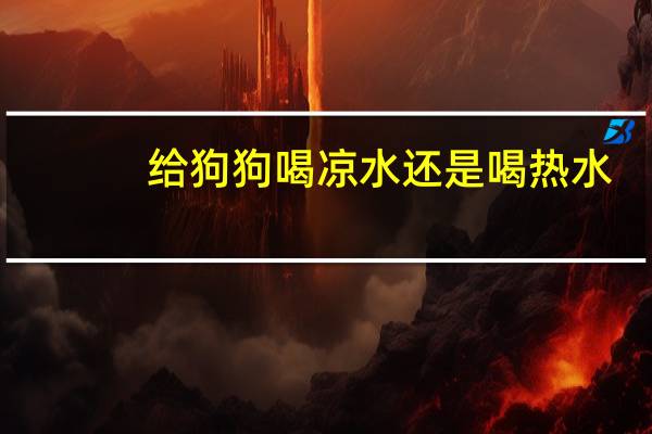 给狗狗喝凉水还是喝热水