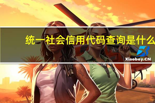 统一社会信用代码查询是什么