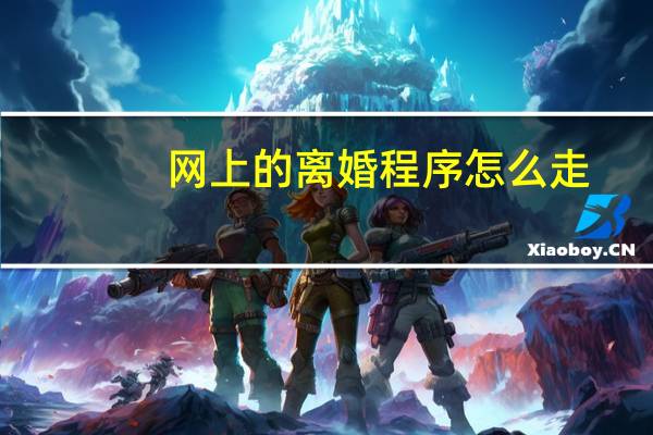 网上的离婚程序怎么走