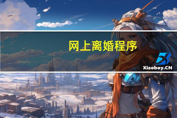 网上离婚程序