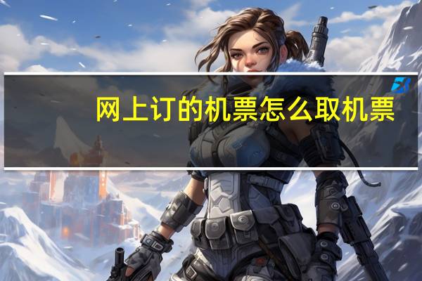 网上订的机票怎么取机票