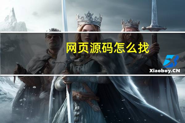网页源码怎么找