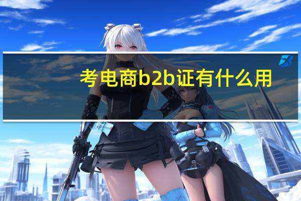 考电商b2b证有什么用