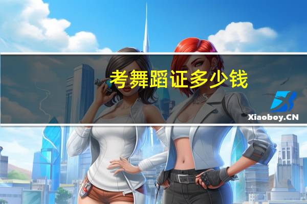 考舞蹈证多少钱