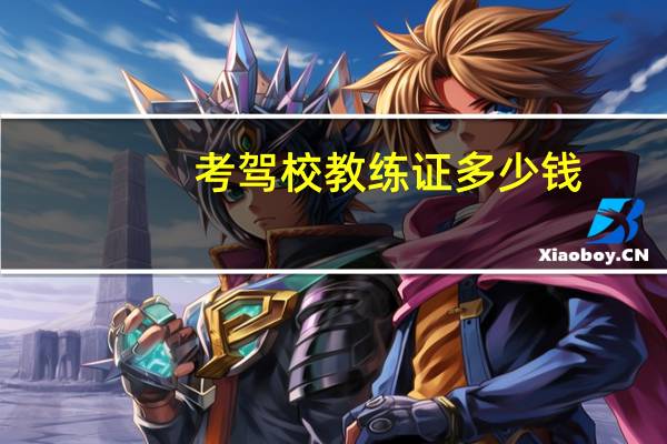 考驾校教练证多少钱