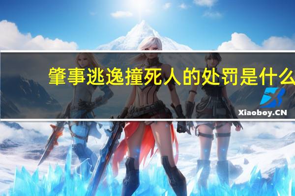 肇事逃逸撞死人的处罚是什么
