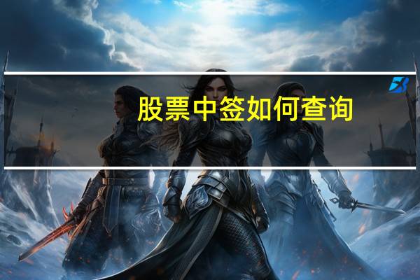 股票中签如何查询