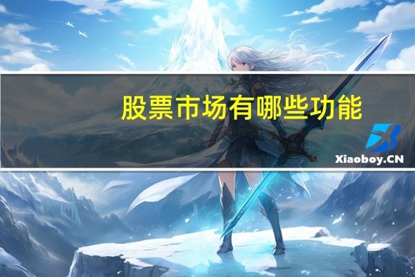 股票市场有哪些功能