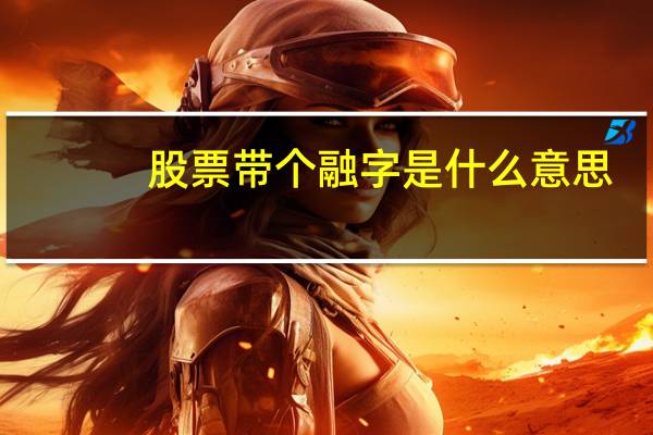 股票带个融字是什么意思