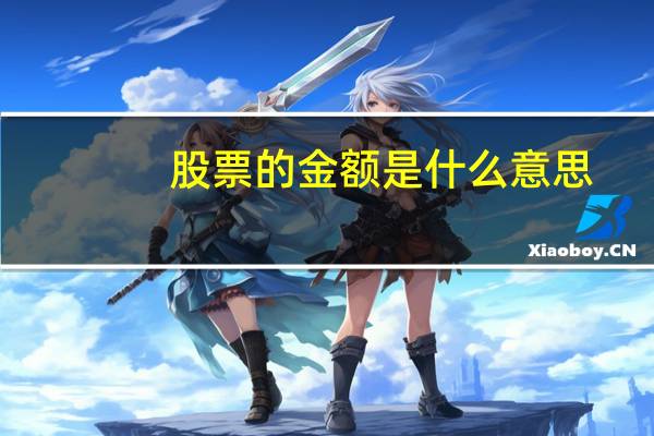 股票的金额是什么意思