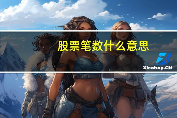 股票笔数什么意思