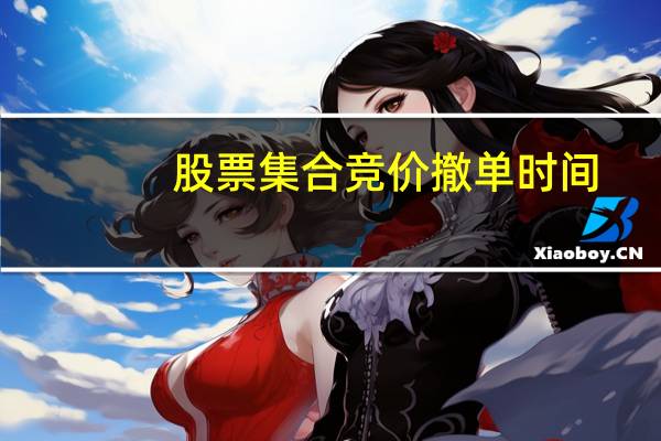 股票集合竞价撤单时间