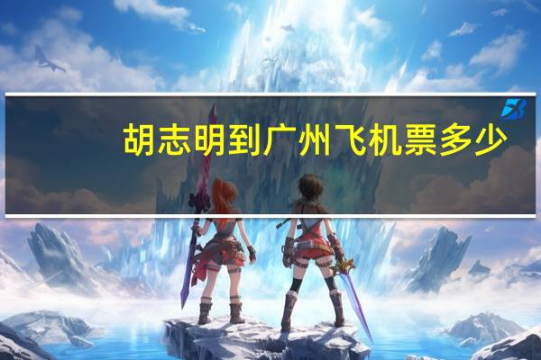 胡志明到广州飞机票多少