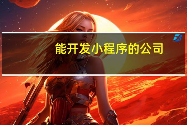 能开发小程序的公司