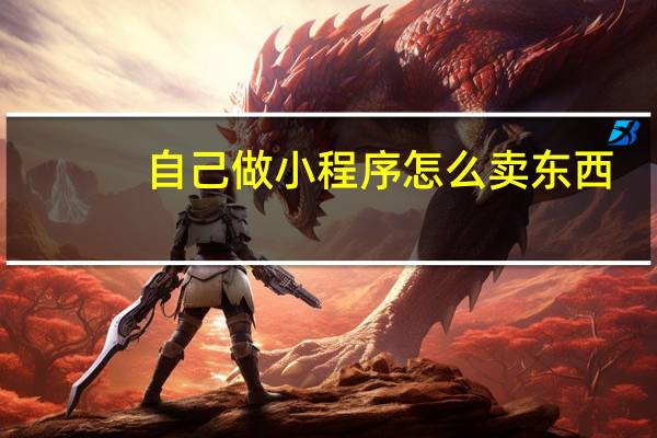 自己做小程序怎么卖东西