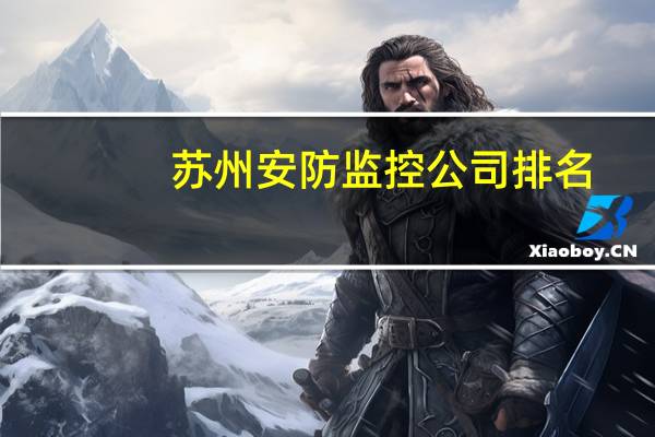 苏州安防监控公司排名