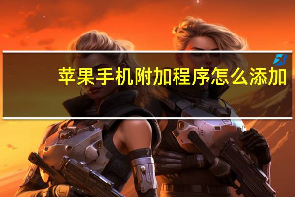 苹果手机附加程序怎么添加
