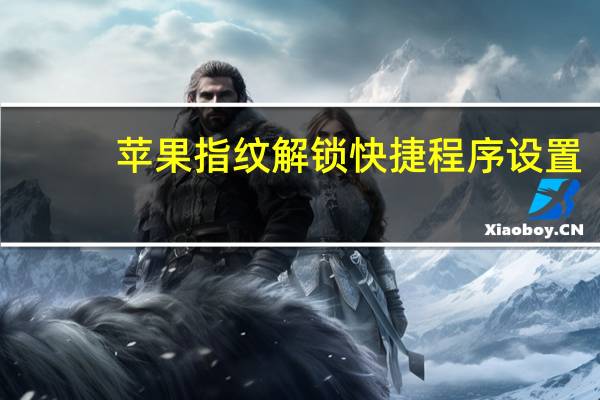 苹果指纹解锁快捷程序设置