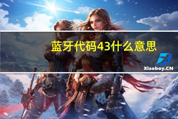 蓝牙代码43什么意思