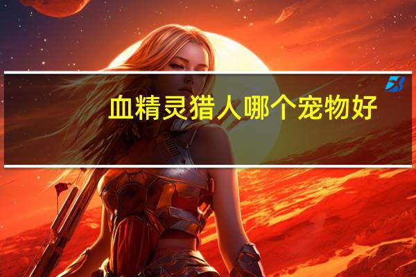 血精灵猎人哪个宠物好