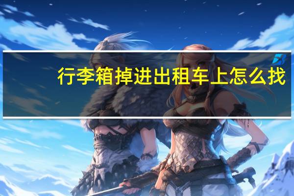 行李箱掉进出租车上怎么找