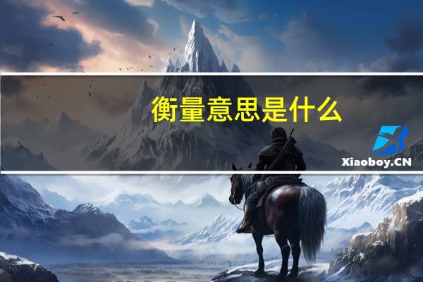 衡量意思是什么