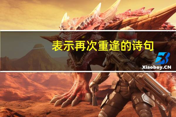 表示再次重逢的诗句