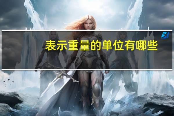 表示重量的单位有哪些