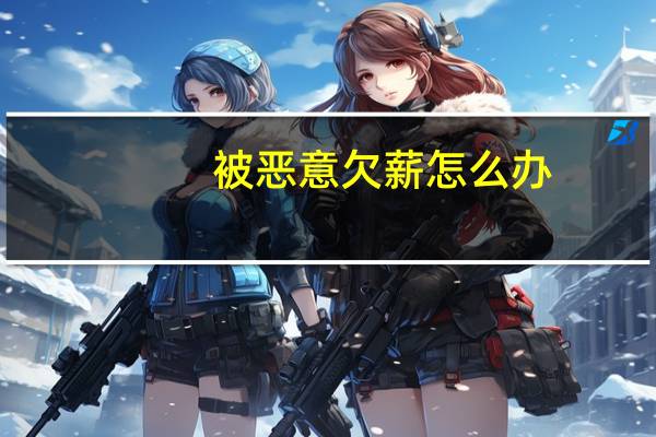 被恶意欠薪怎么办