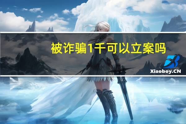 被诈骗1千可以立案吗