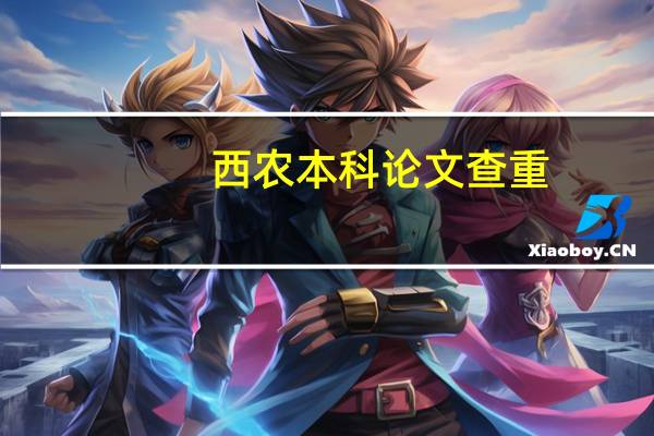 西农本科论文查重