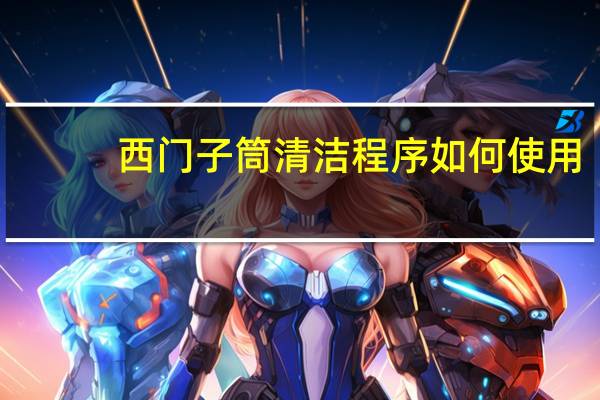 西门子筒清洁程序如何使用