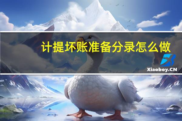 计提坏账准备分录怎么做