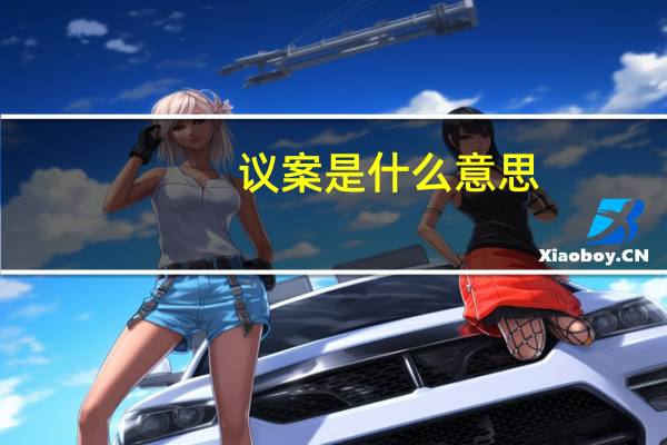 议案是什么意思