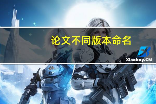 论文不同版本命名