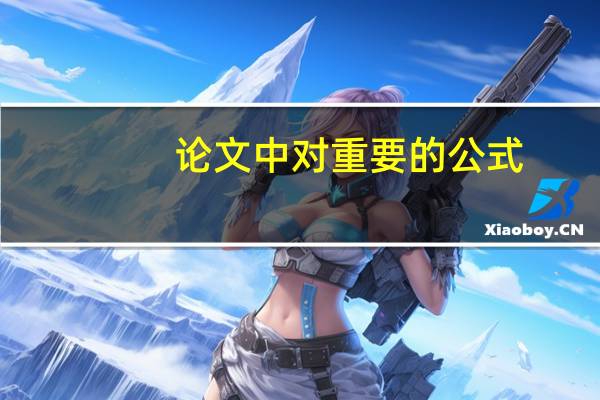 论文中对重要的公式