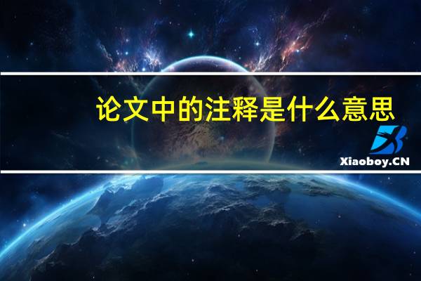 论文中的注释是什么意思