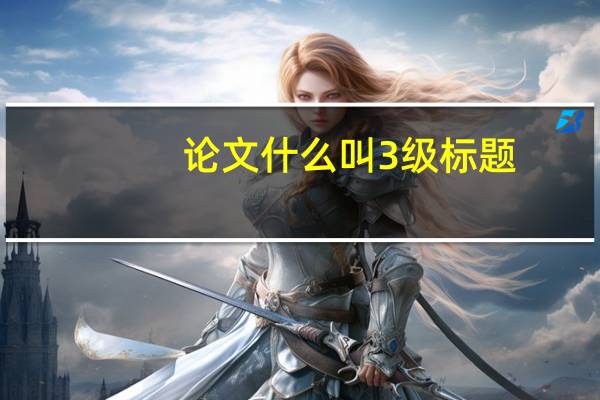 论文什么叫3级标题
