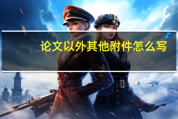 论文以外其他附件怎么写