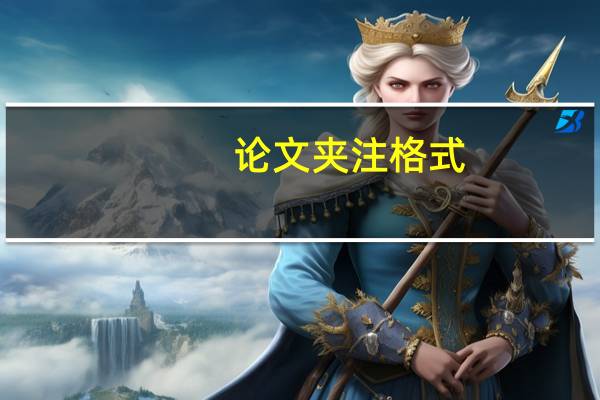 论文夹注格式