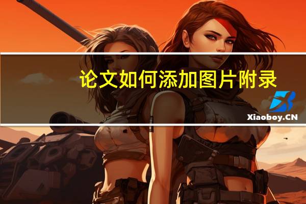论文如何添加图片附录