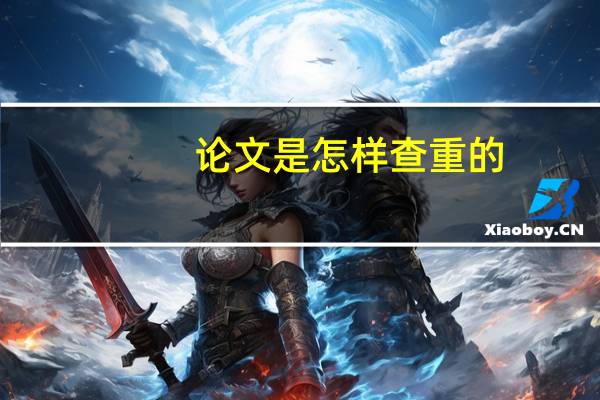 论文是怎样查重的