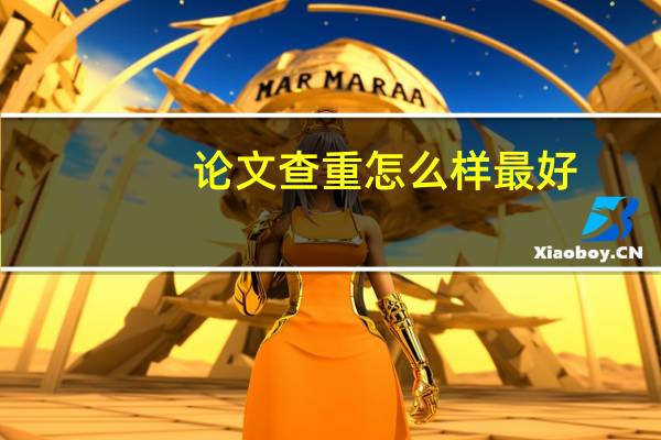 论文查重怎么样最好